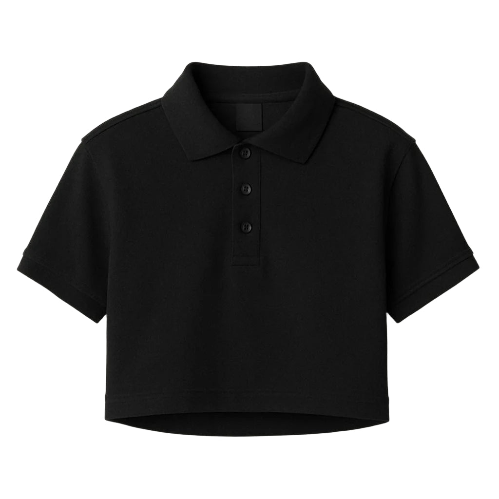 Black Crop Polo