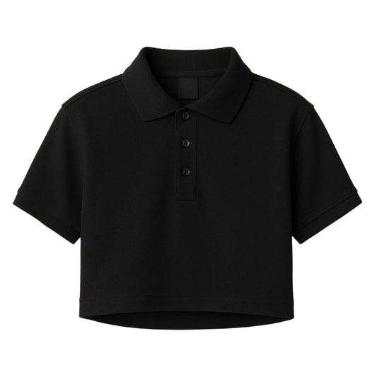 Black Crop Polo