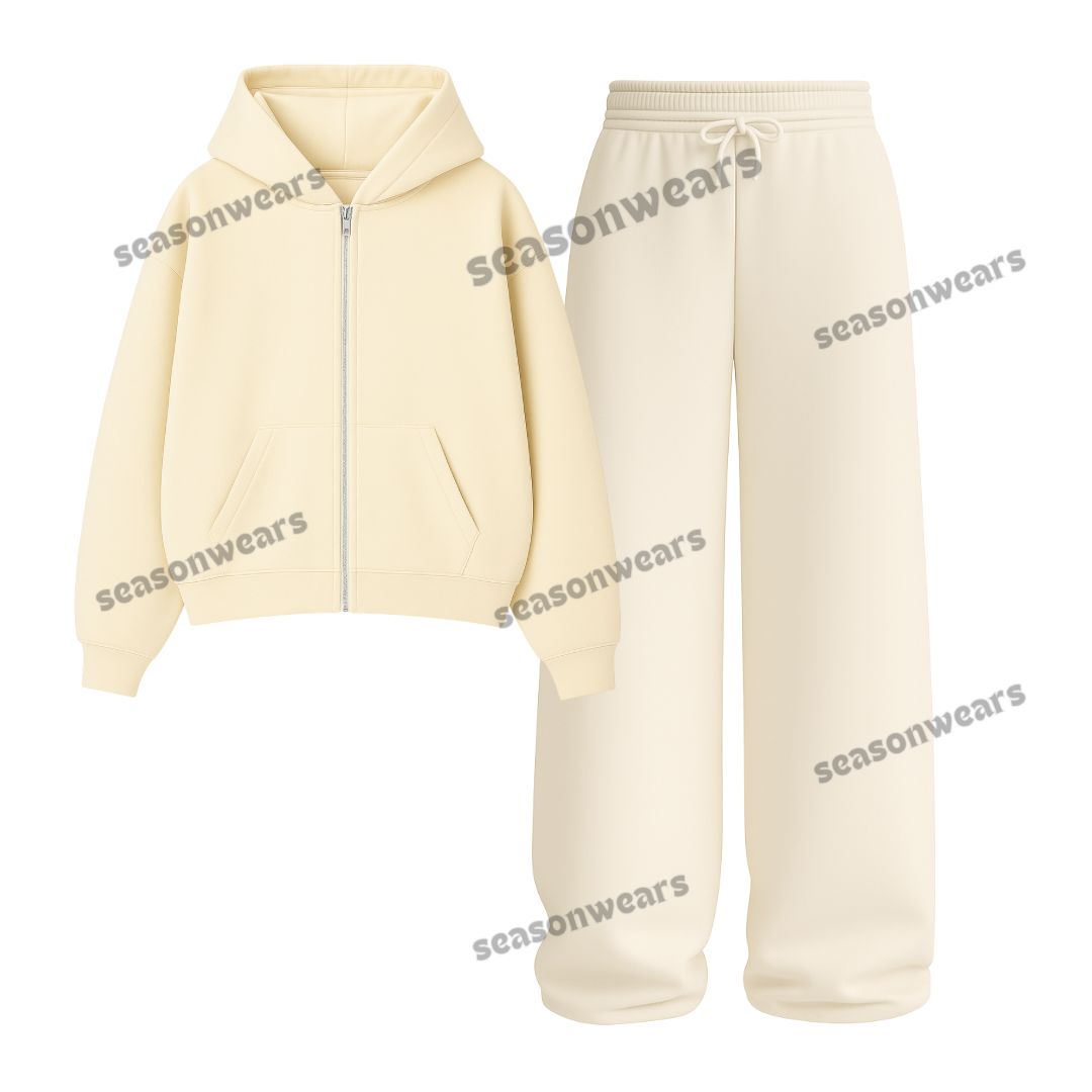 Straight Leg Trouser With Fleece Zipper Hoodie