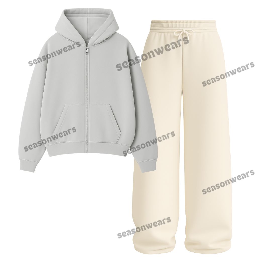 Straight Leg Trouser With Fleece Zipper Hoodie