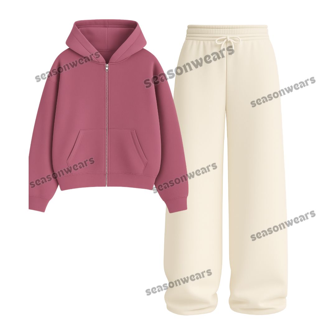 Straight Leg Trouser With Fleece Zipper Hoodie