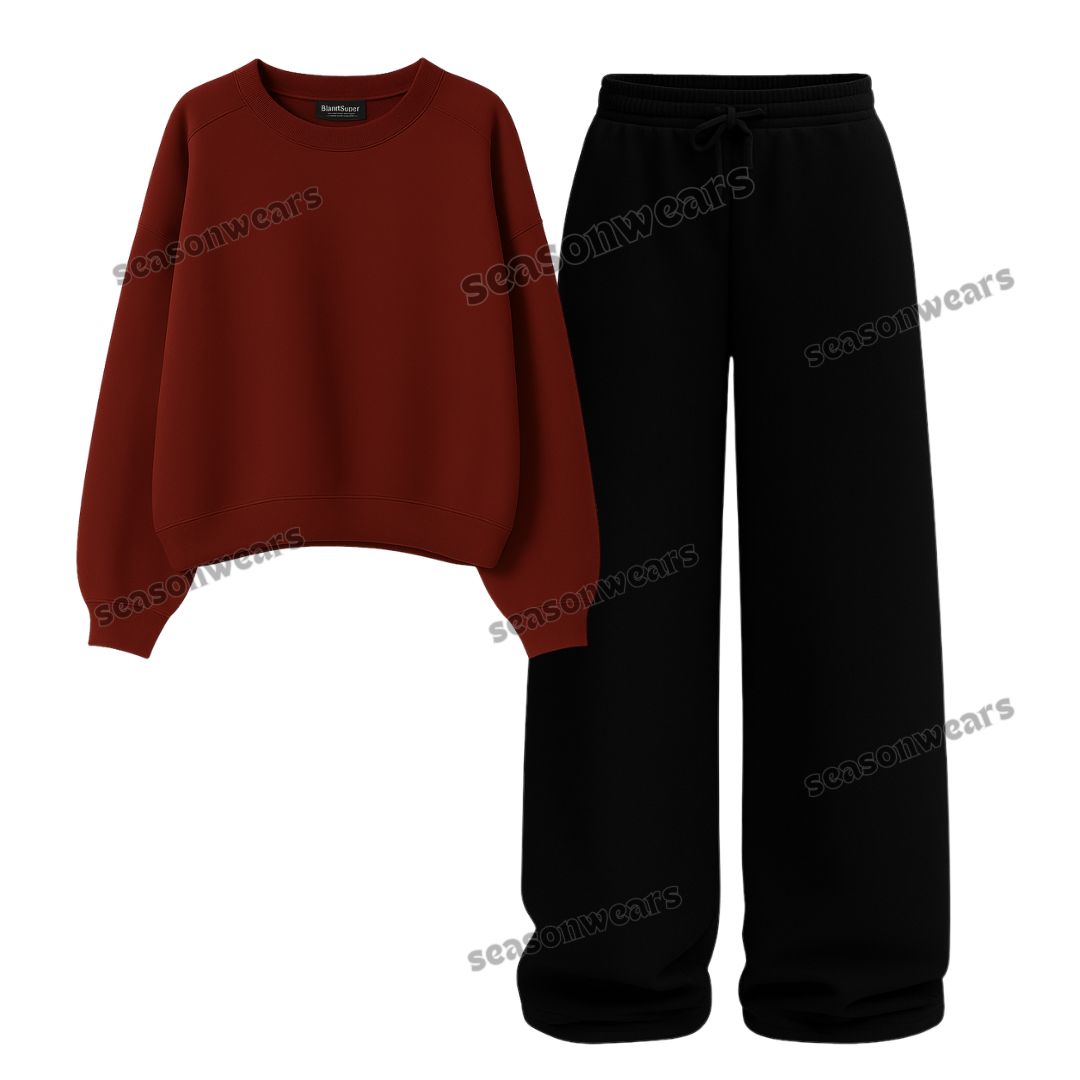 Straight Leg Trouser With Fleece Sweatshirt
