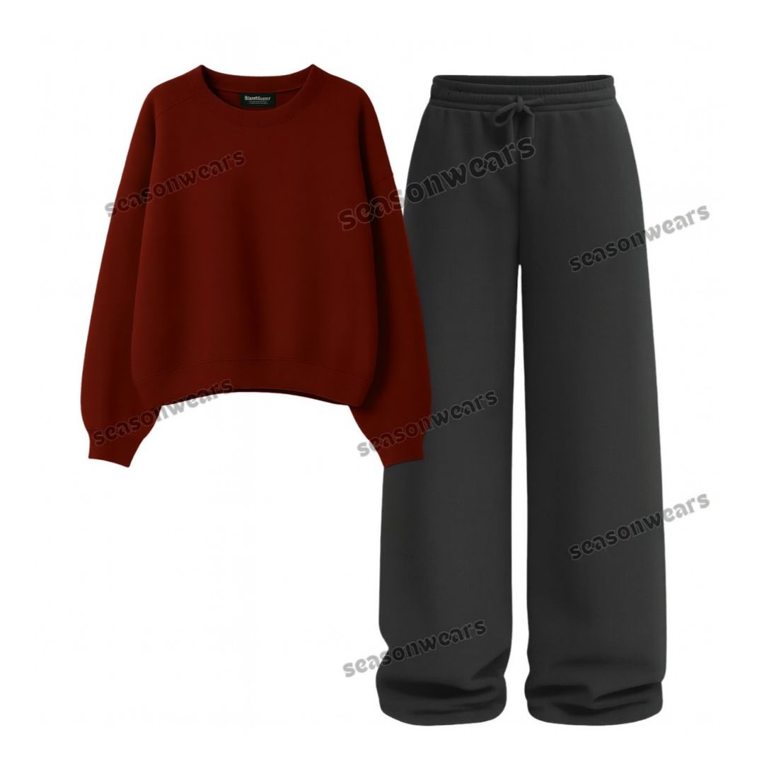 Straight Leg Trouser With Fleece Sweatshirt