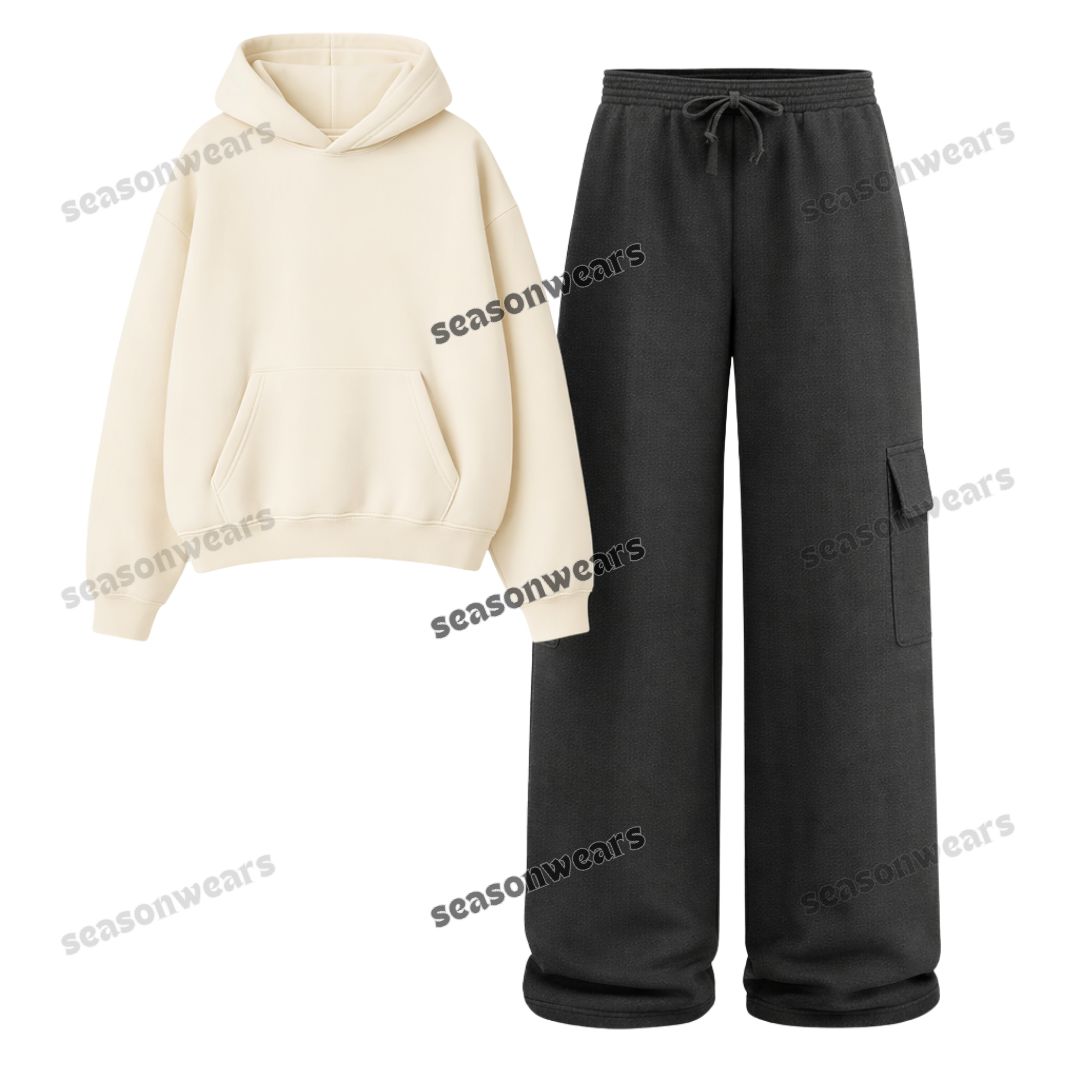 Straight Leg Cargo With Fleece Hoodie