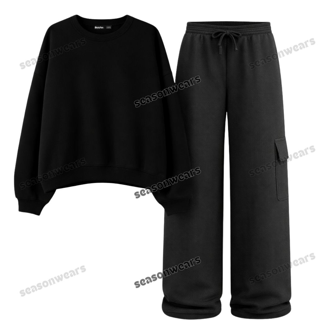 Straight Leg Cargo With Fleece Sweatshirt