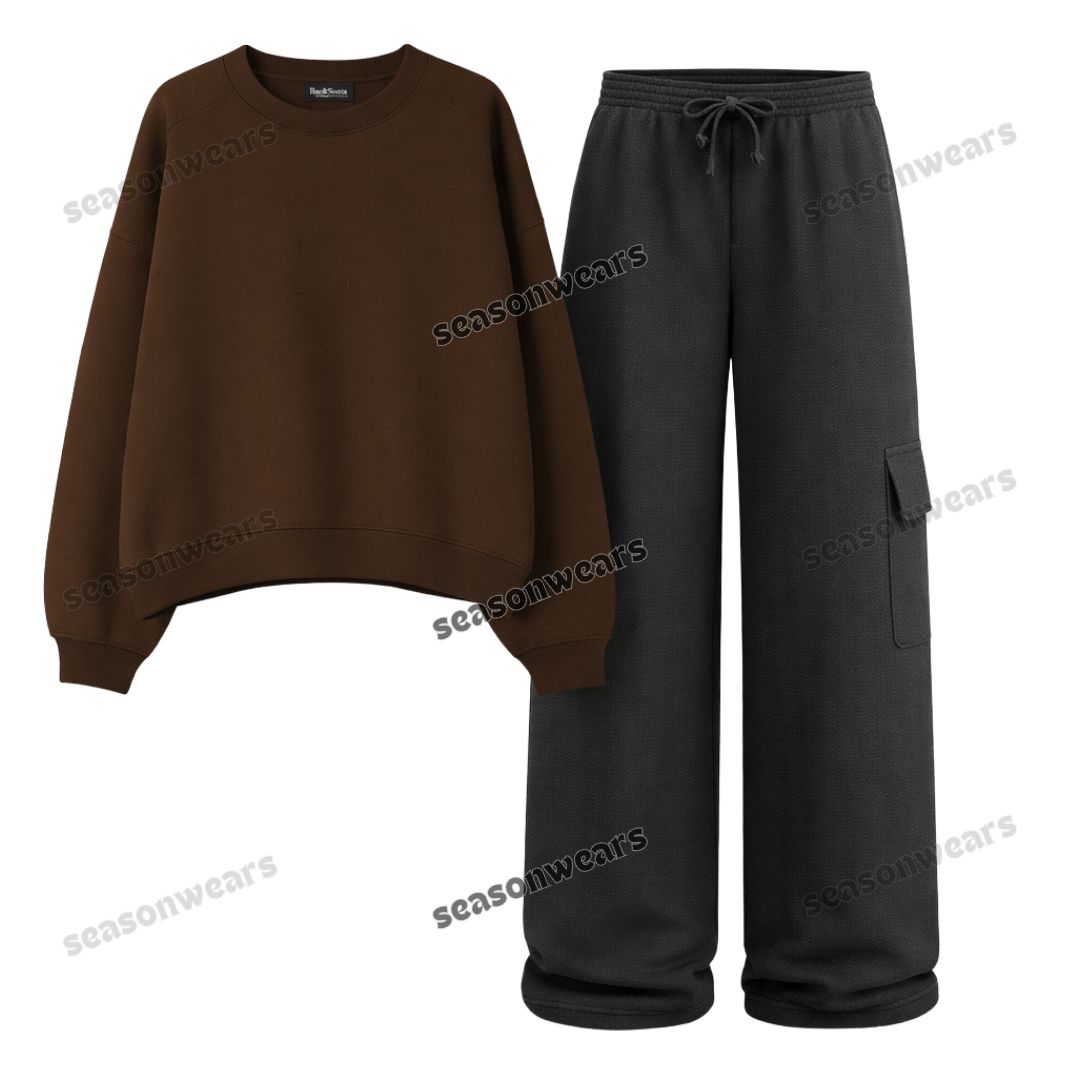 Straight Leg Cargo With Fleece Sweatshirt