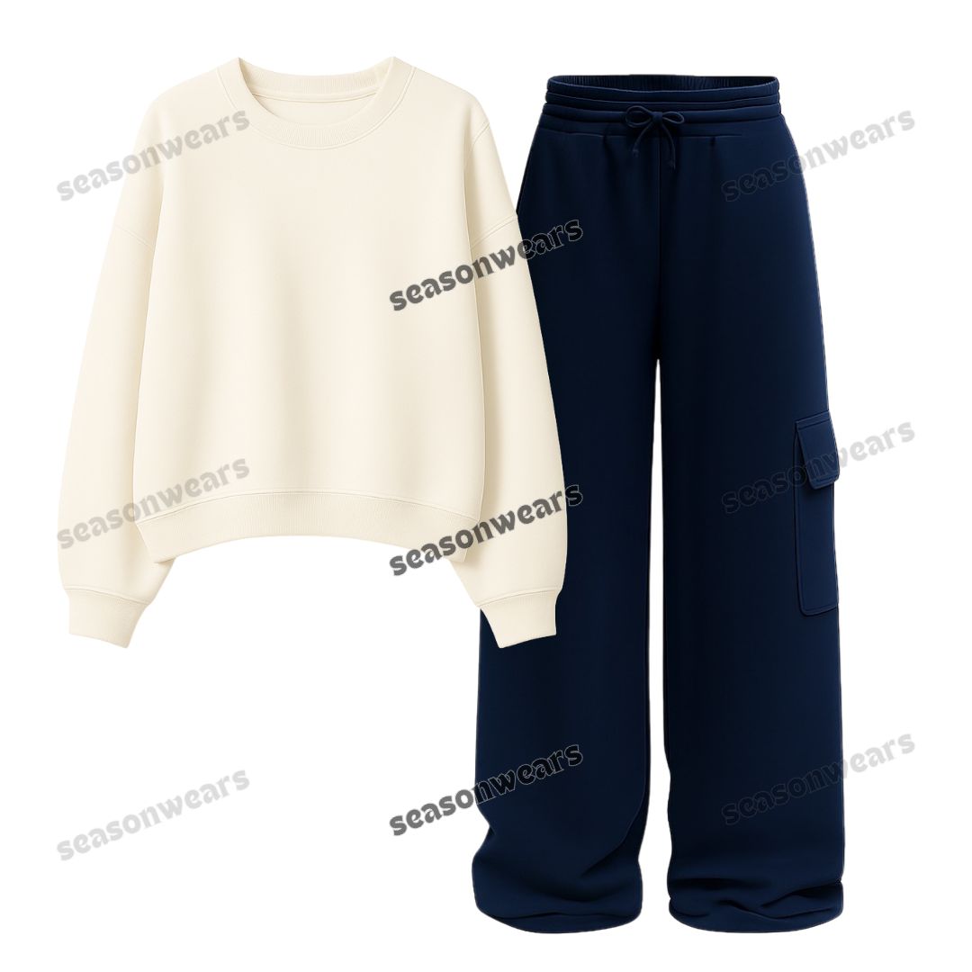 Straight Leg Cargo With Fleece Sweatshirt