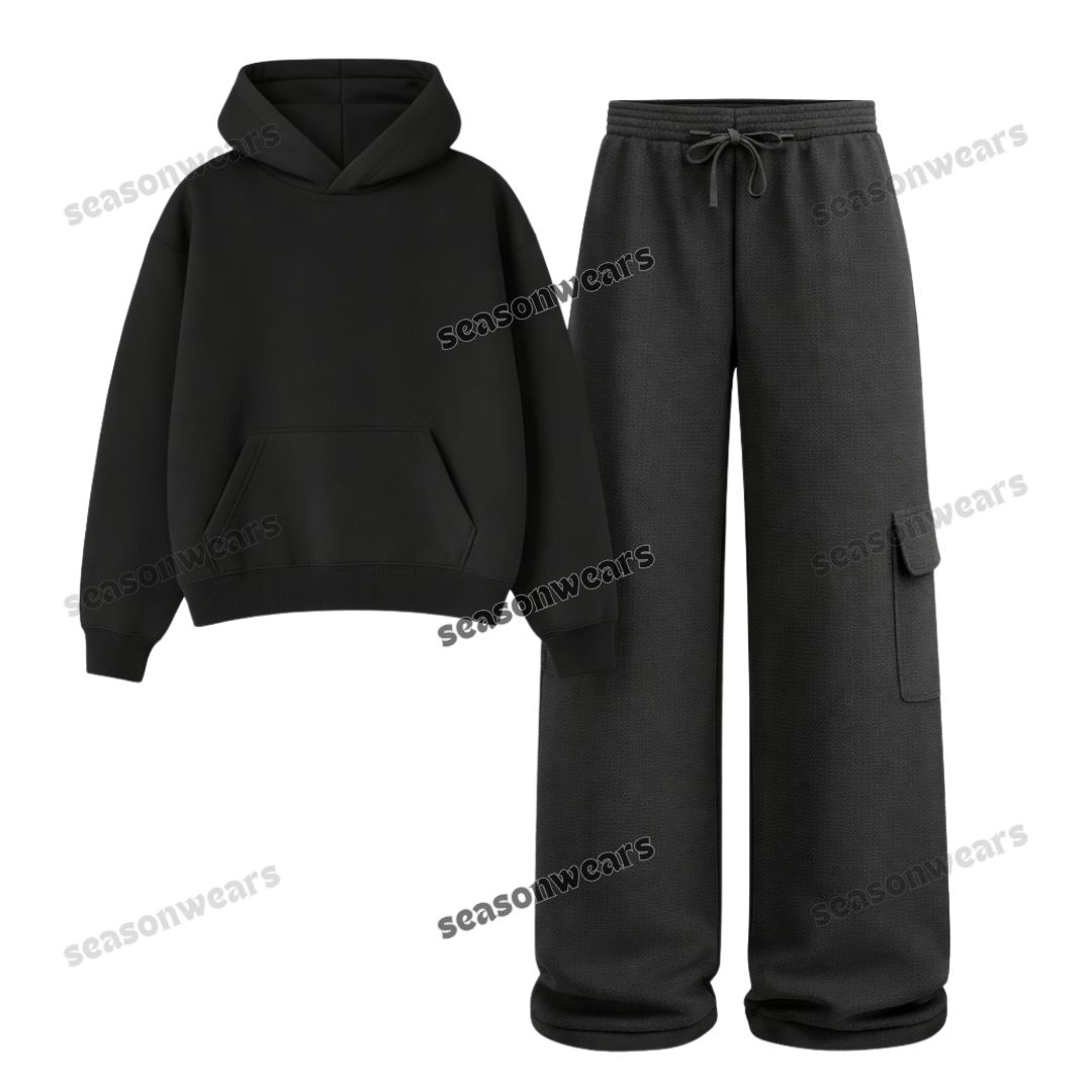 Straight Leg Cargo With Fleece Hoodie