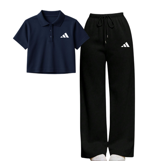 Addidas Flapper With Addidas Crop Polo