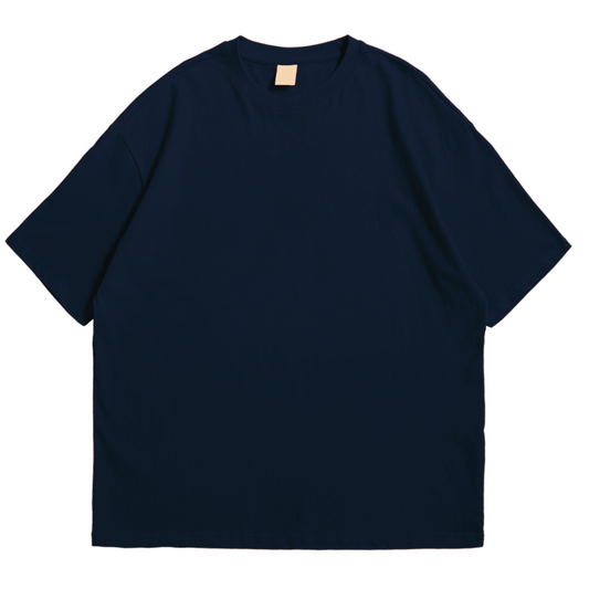 Navy Blue Oversize Drop Shoulder Tee