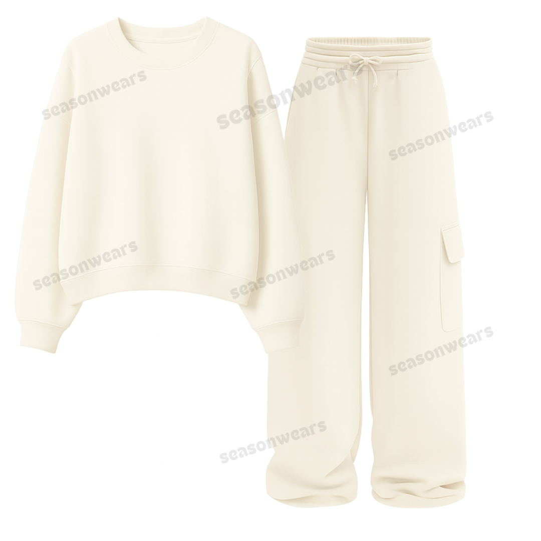Straight Leg Cargo With Fleece Sweatshirt