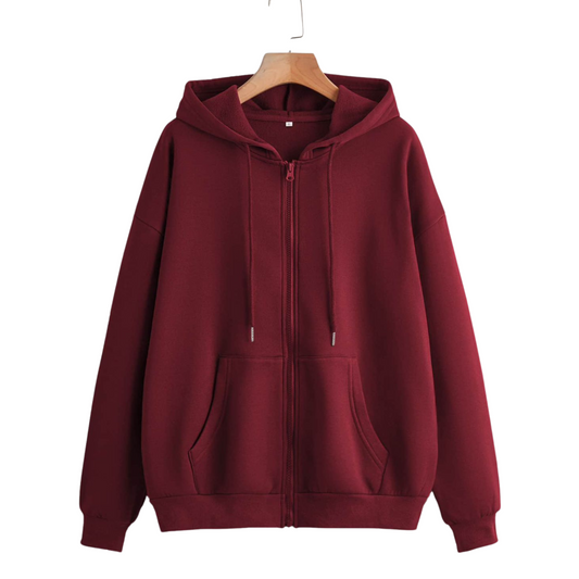 Oversize Drop Shoulder Zipper