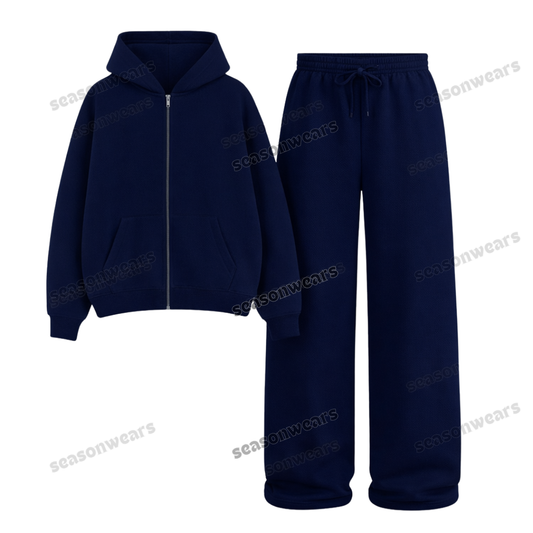 Straight Leg Trouser With Fleece Zipper Hoodie