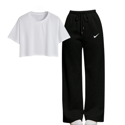 Strikn Flapper With White Crop Tee