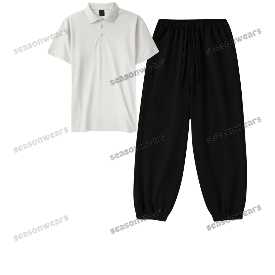 Polo With Black Sweatpant