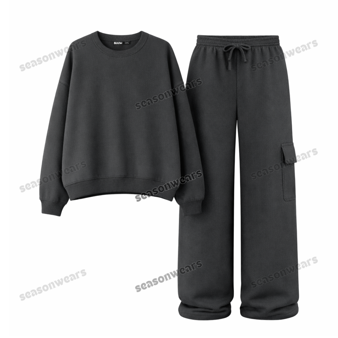 Straight Leg Cargo With Fleece Sweatshirt