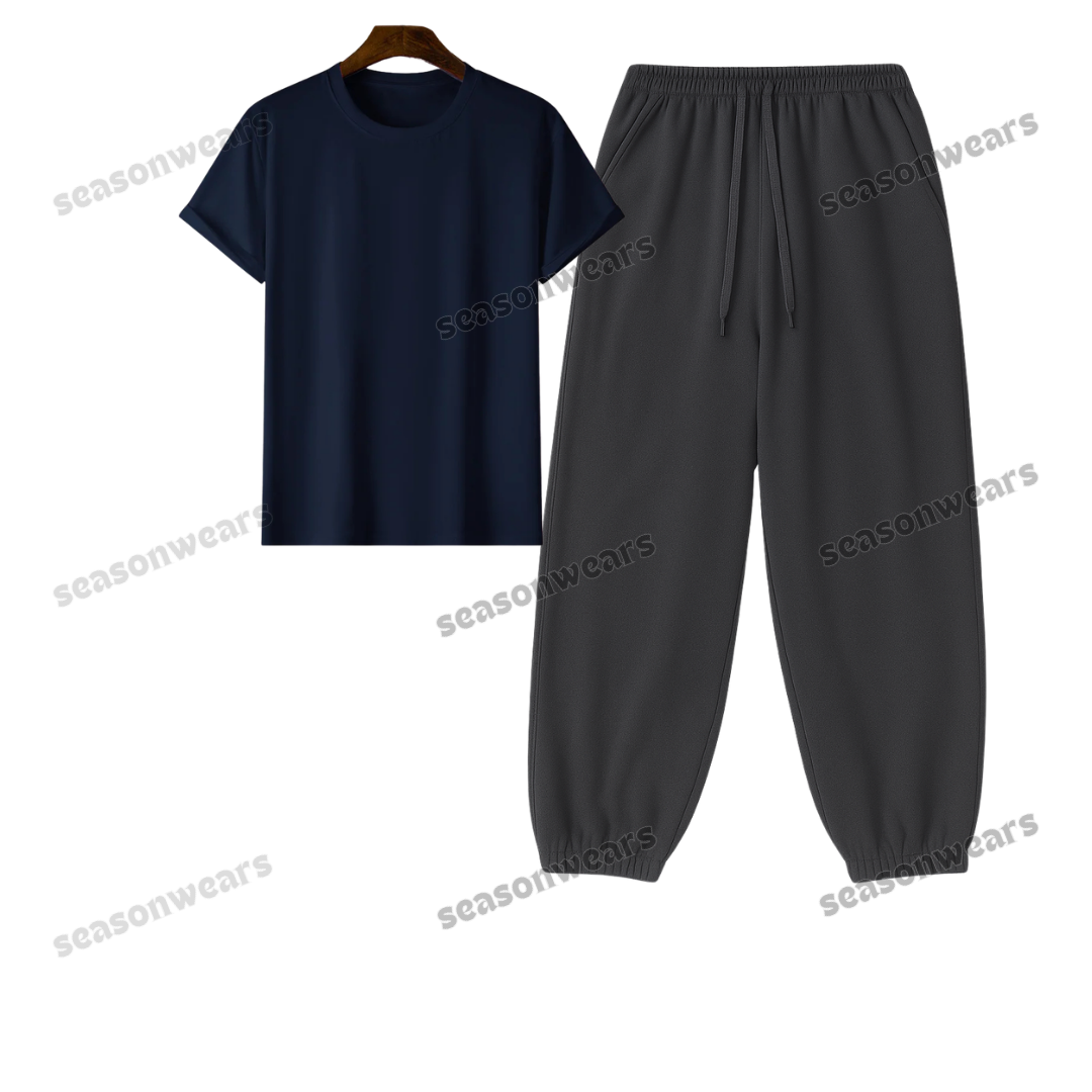 Regular Tee With Charcoalgrey Sweatpant