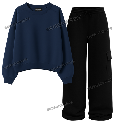 Straight Leg Cargo With Fleece Sweatshirt