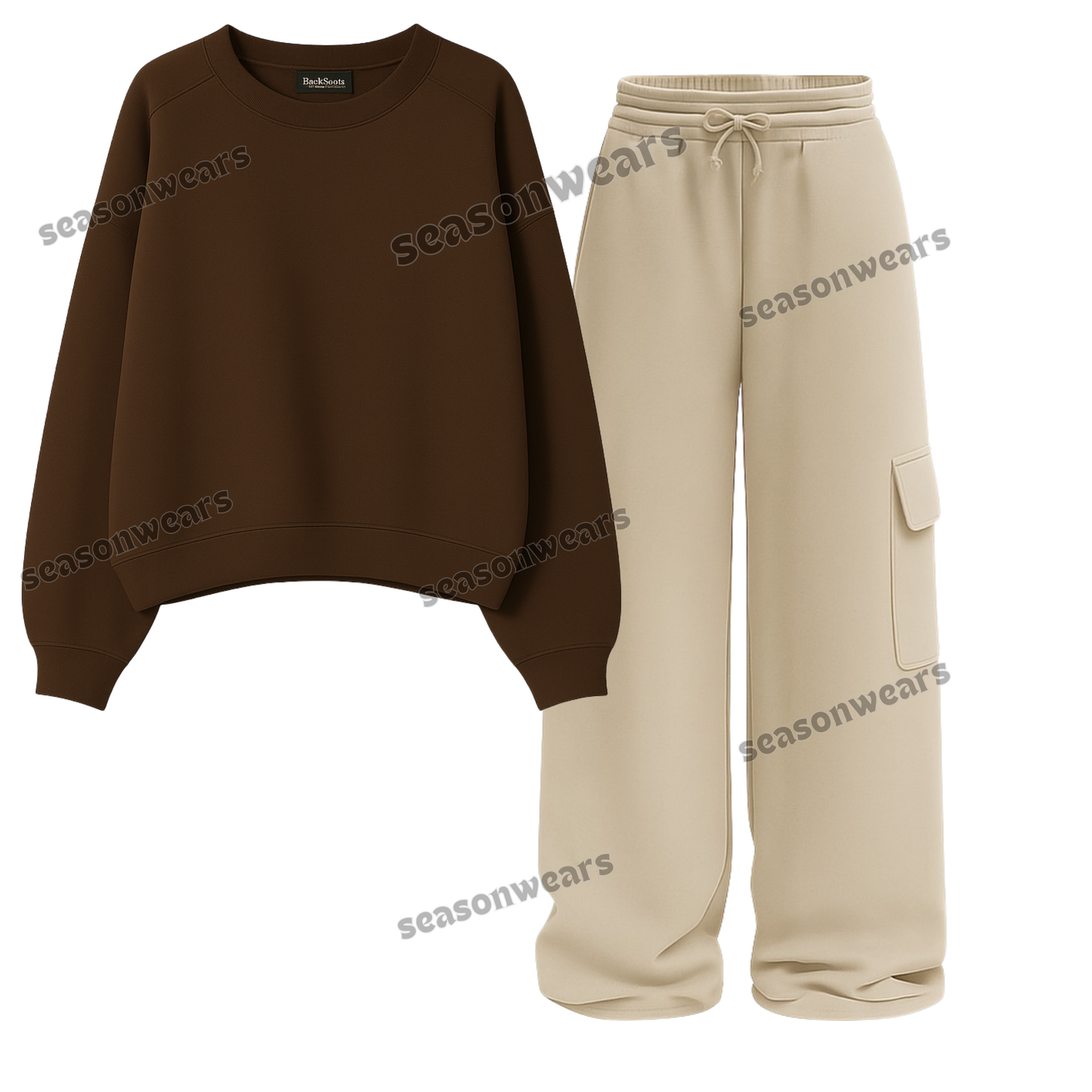 Straight Leg Cargo With Fleece Sweatshirt