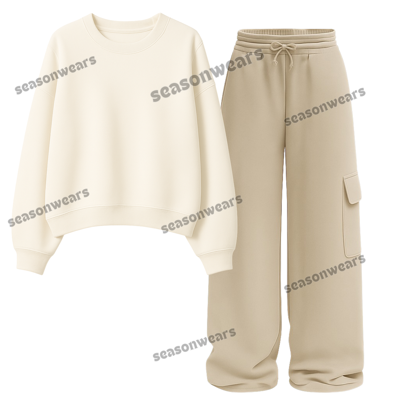 Straight Leg Cargo With Fleece Sweatshirt