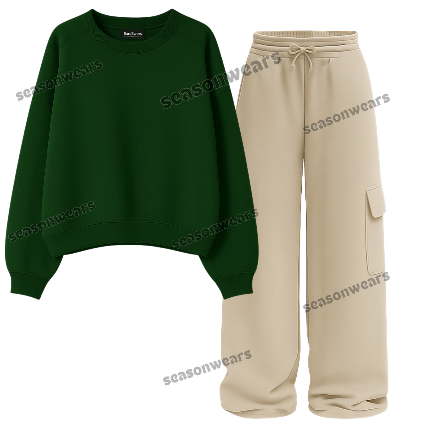 Straight Leg Cargo With Fleece Sweatshirt
