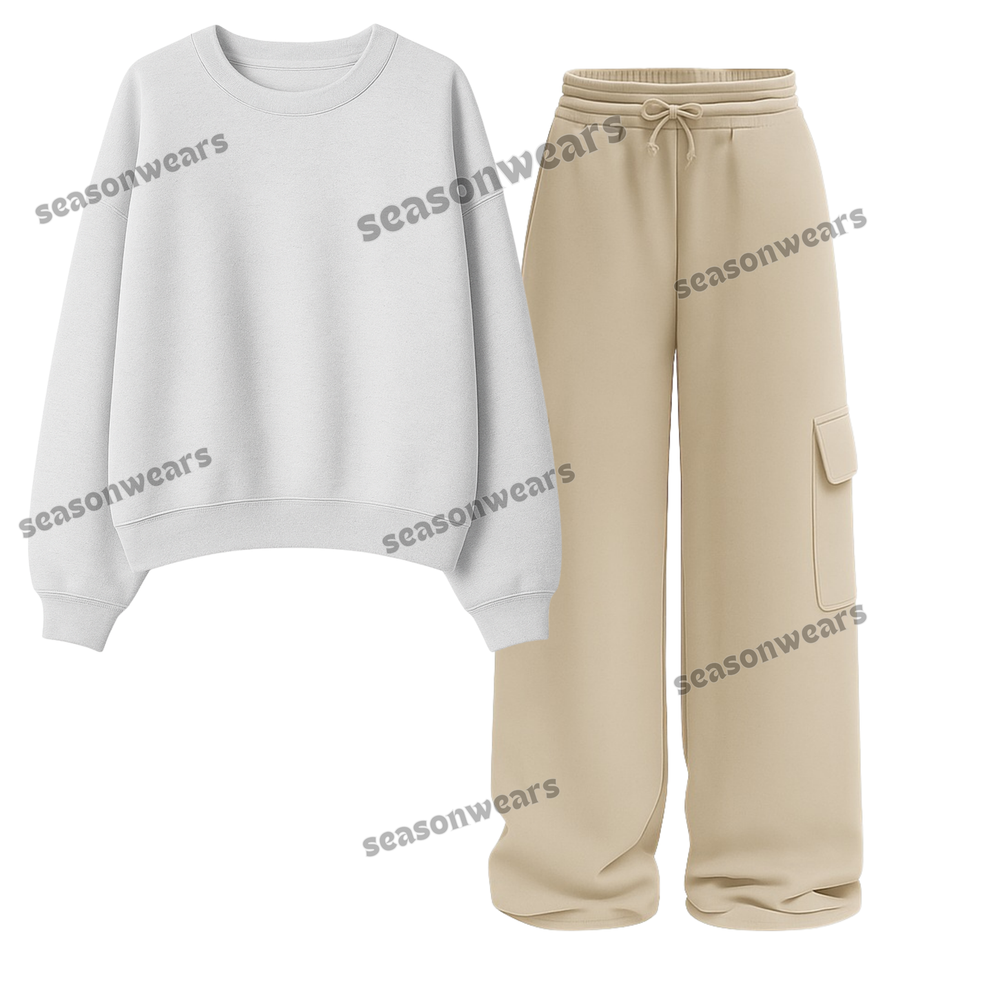 Straight Leg Cargo With Fleece Sweatshirt