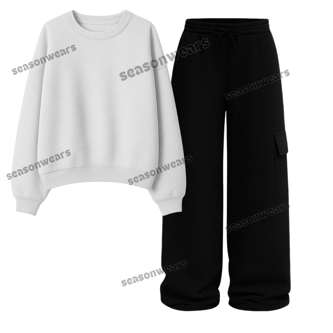 Straight Leg Cargo With Fleece Sweatshirt