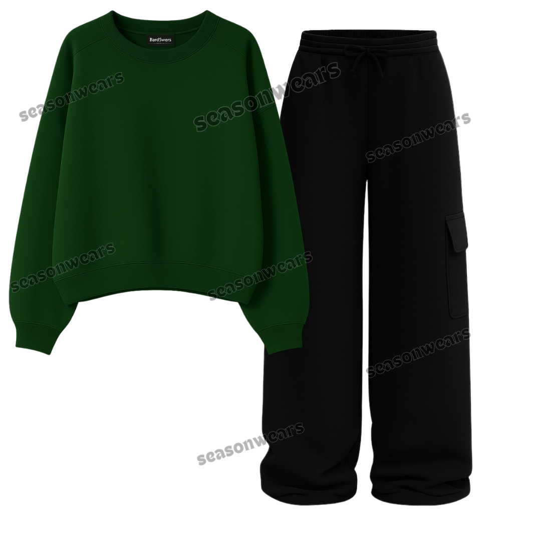 Straight Leg Cargo With Fleece Sweatshirt