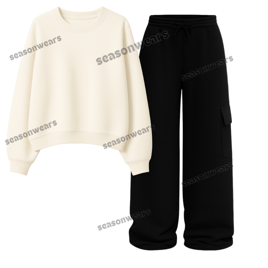 Straight Leg Cargo With Fleece Sweatshirt