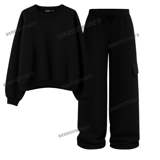 Straight Leg Cargo With Fleece Sweatshirt