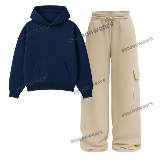 Straight Leg Cargo With Fleece Hoodie