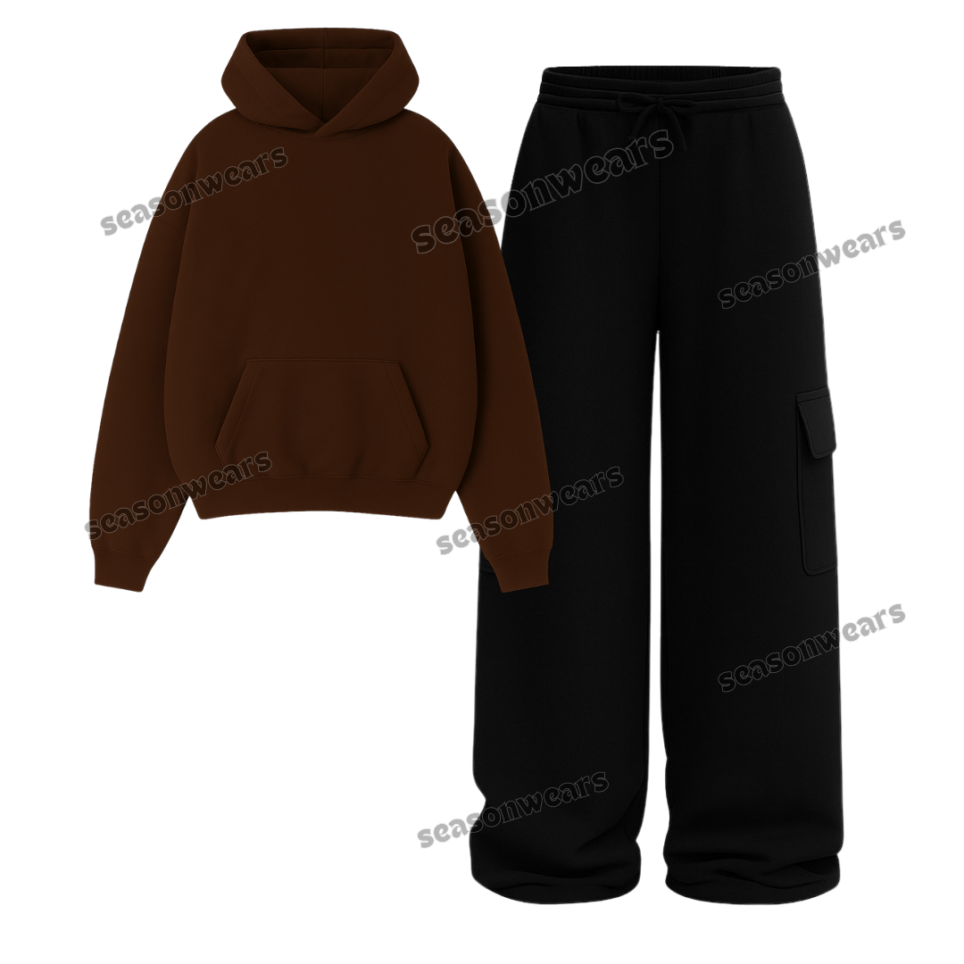 Straight Leg Cargo With Fleece Hoodie