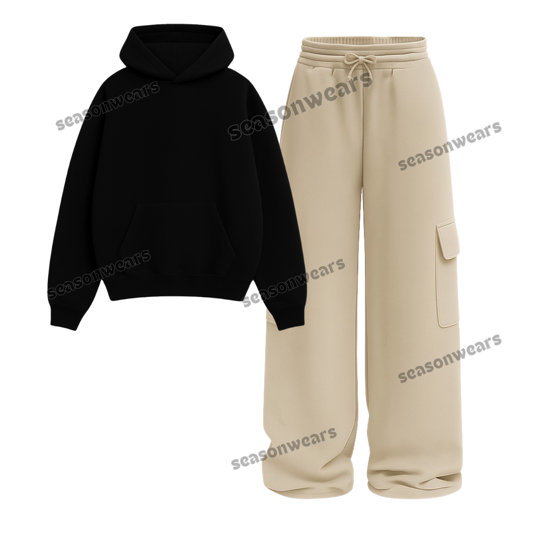 Straight Leg Cargo With Fleece Hoodie