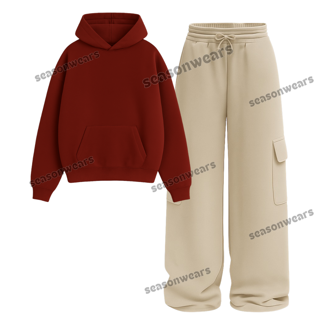 Straight Leg Cargo With Fleece Hoodie