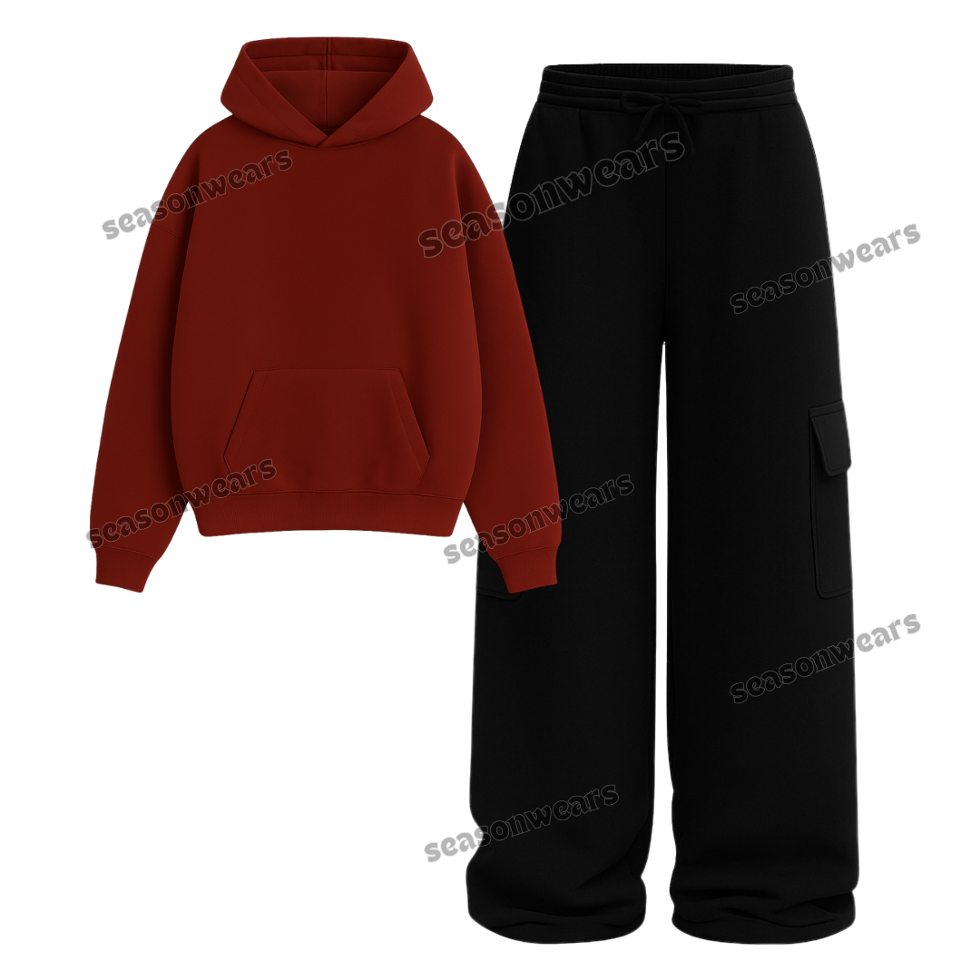 Straight Leg Cargo With Fleece Hoodie