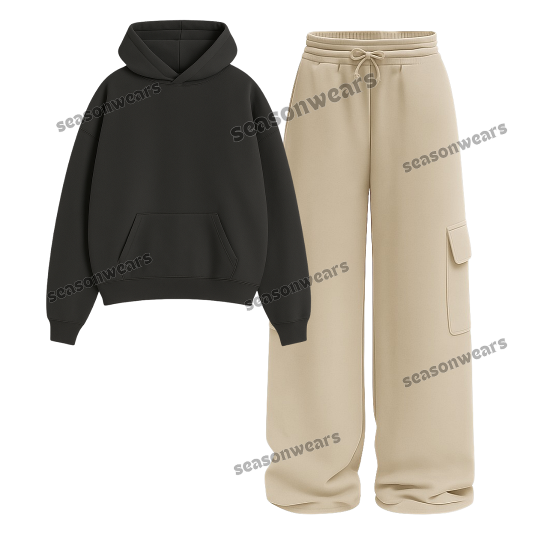 Straight Leg Cargo With Fleece Hoodie