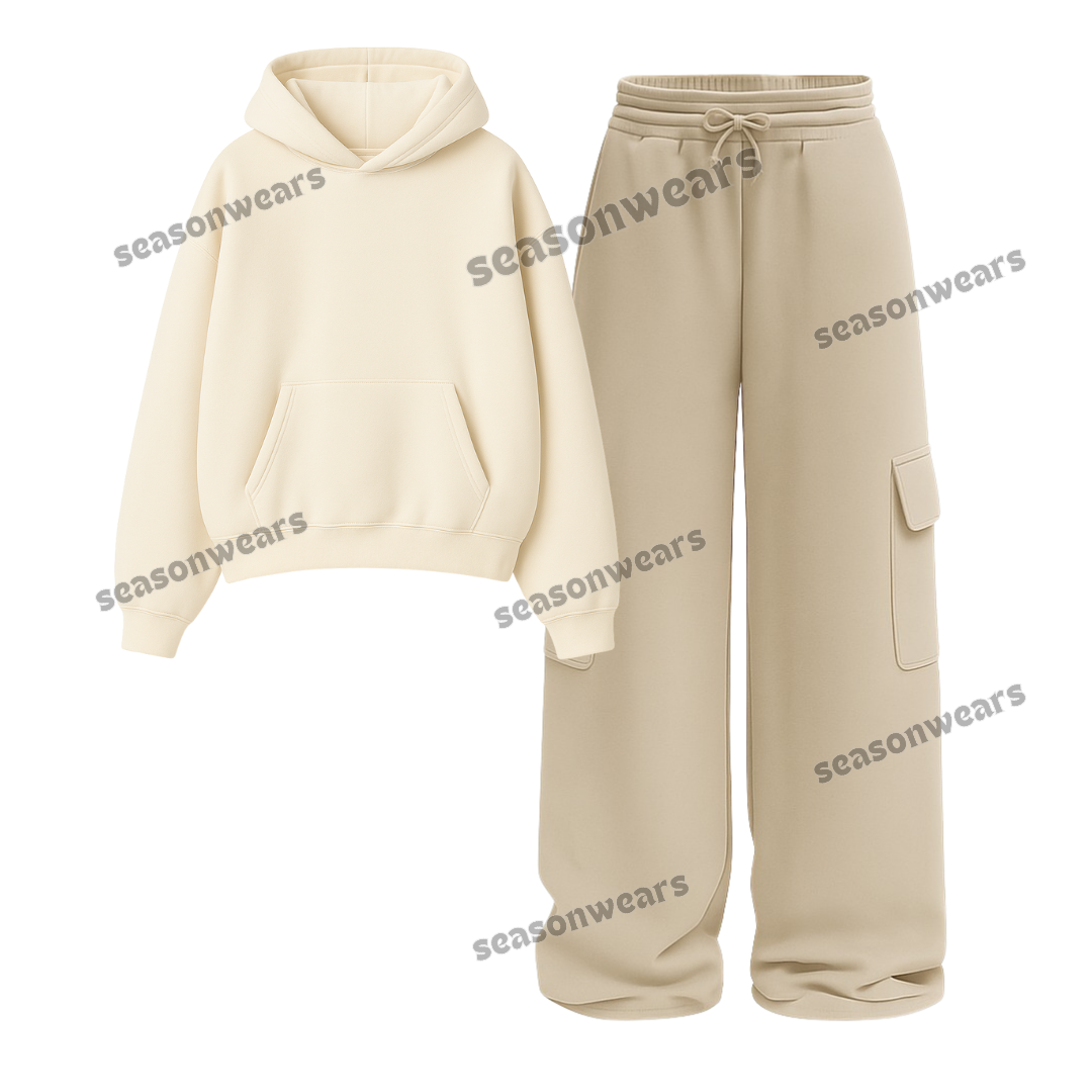 Straight Leg Cargo With Fleece Hoodie