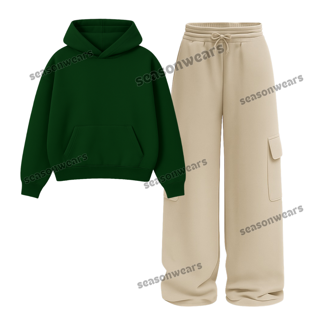 Straight Leg Cargo With Fleece Hoodie