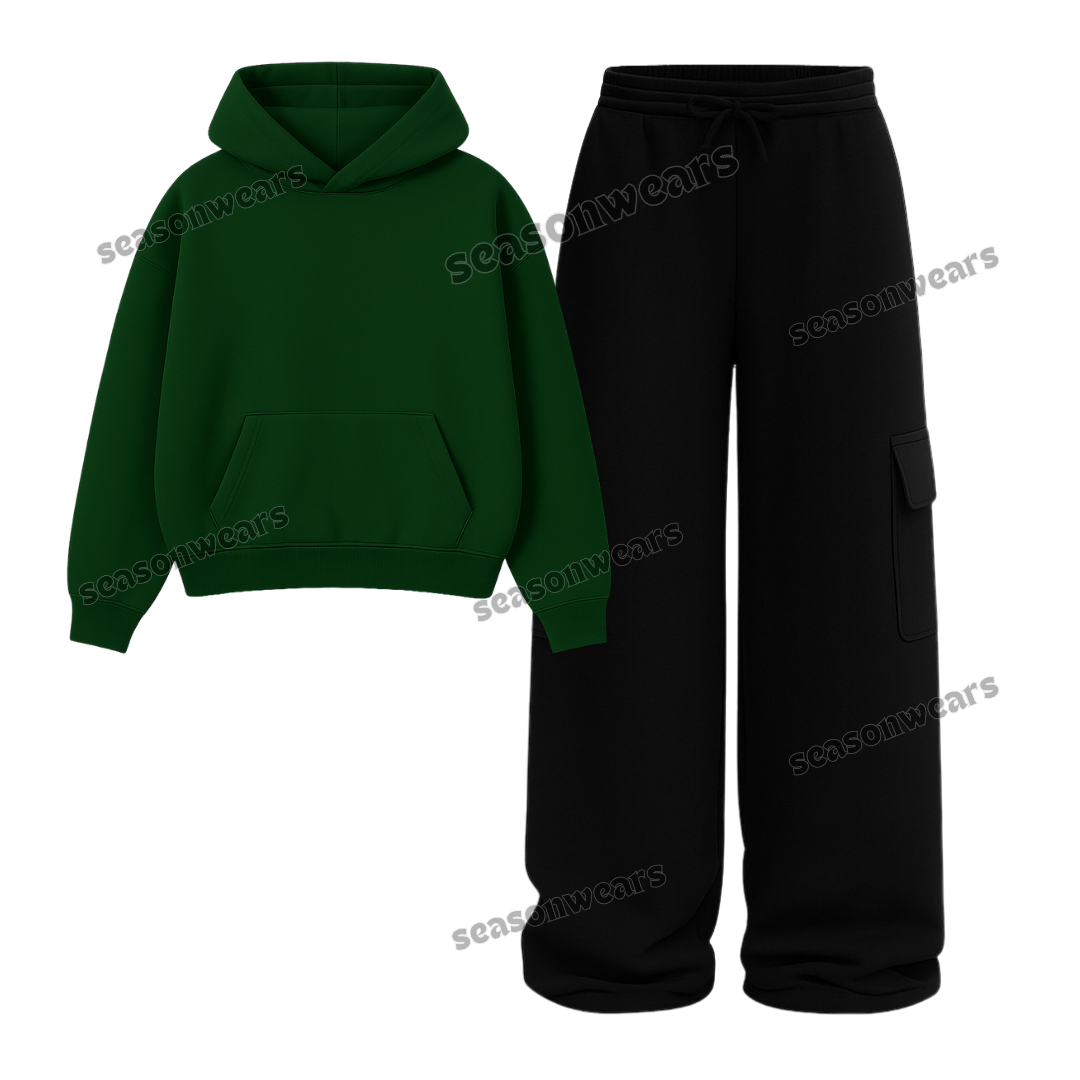 Straight Leg Cargo With Fleece Hoodie