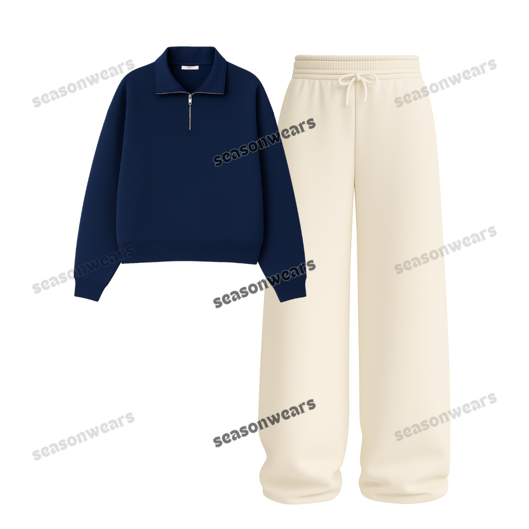 Straight Leg Trouser With Oversized Mockneck