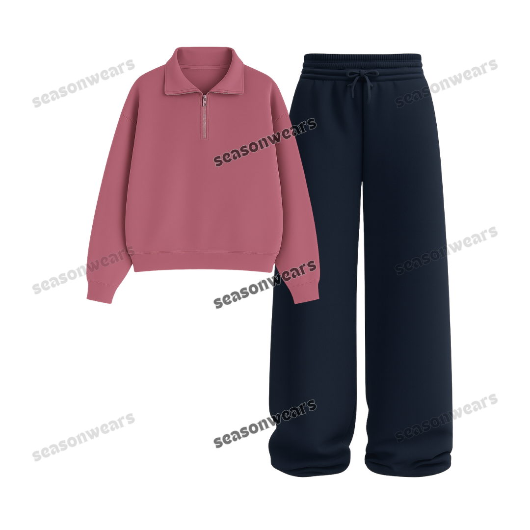 Straight Leg Trouser With Oversized Mockneck