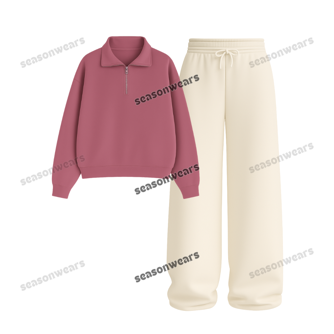 Straight Leg Trouser With Oversized Mockneck