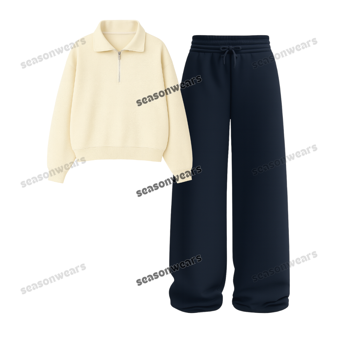 Straight Leg Trouser With Oversized Mockneck