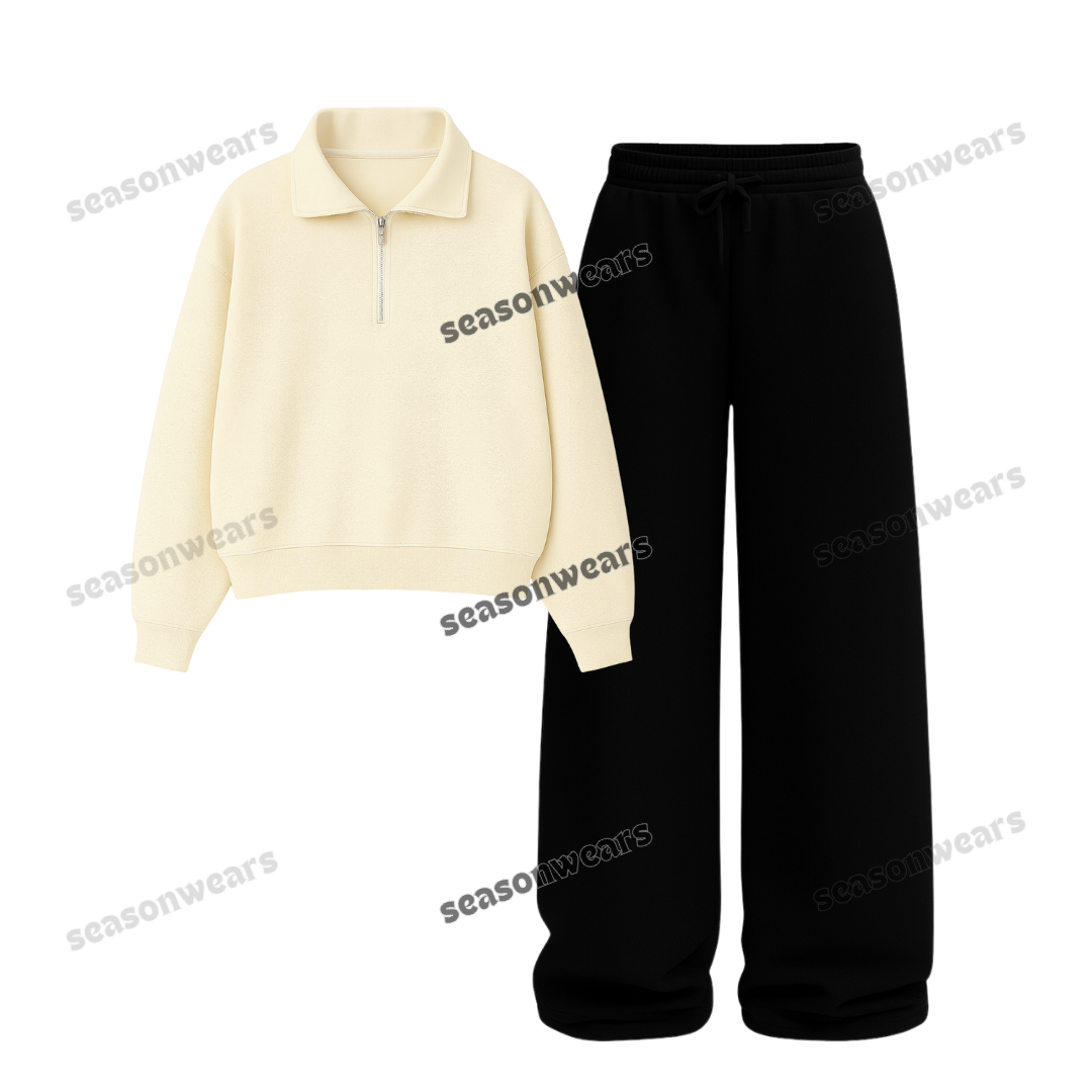 Straight Leg Trouser With Oversized Mockneck