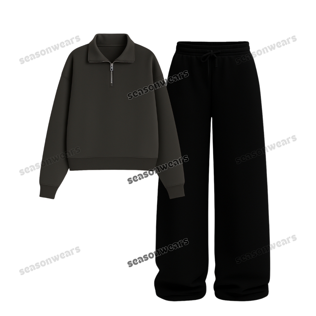 Straight Leg Trouser With Oversized Mockneck