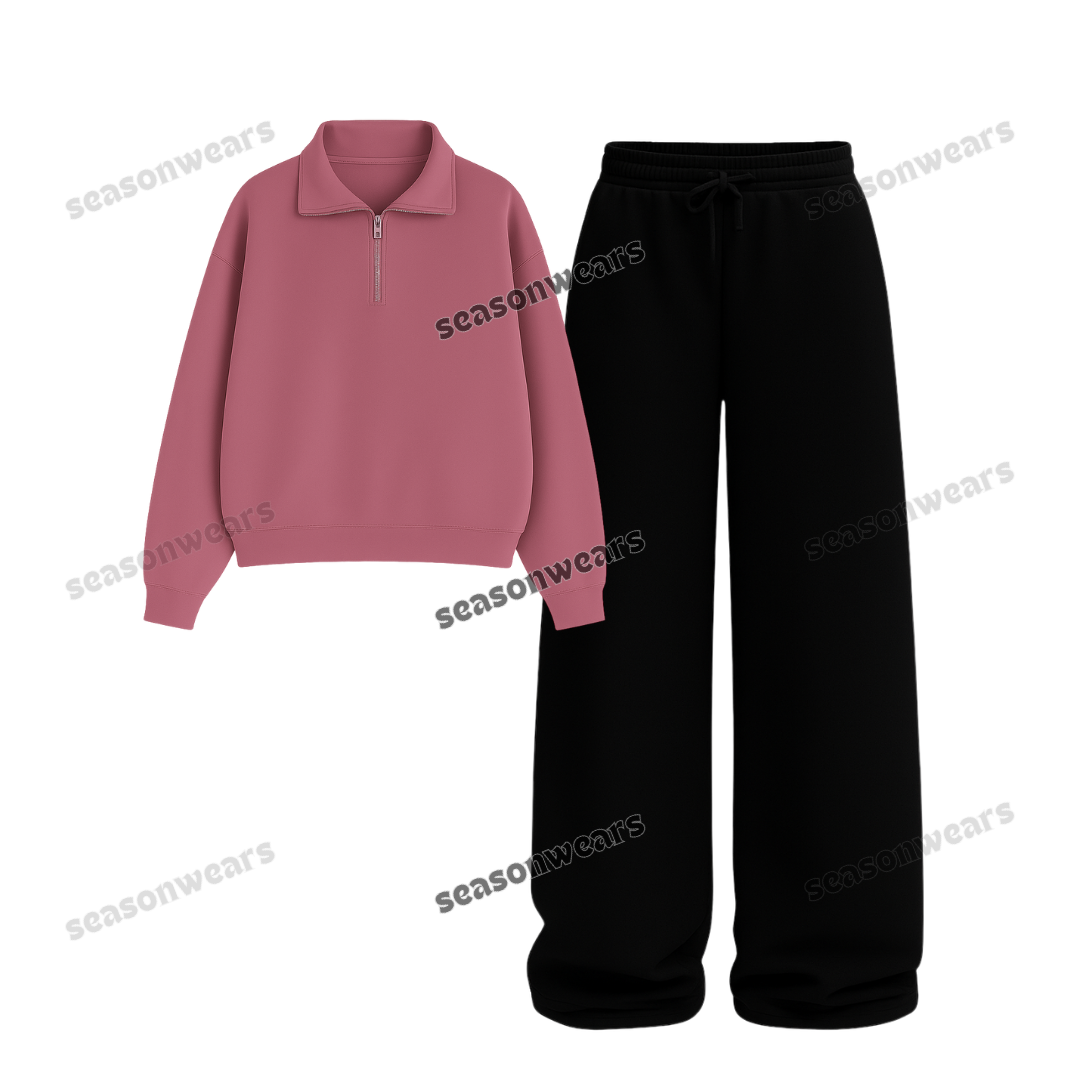 Straight Leg Trouser With Oversized Mockneck