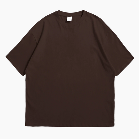 Brown Oversize  Drop Shoulder Tee