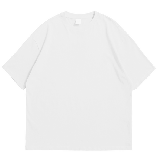 White Oversize Drop Shoulder Tee