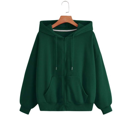 Oversize Drop Shoulder Zipper